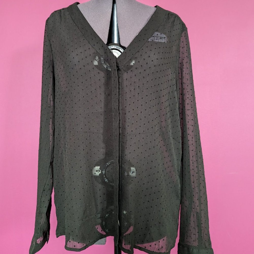 Vero Moda Sheer Polka Dot Blouse Large